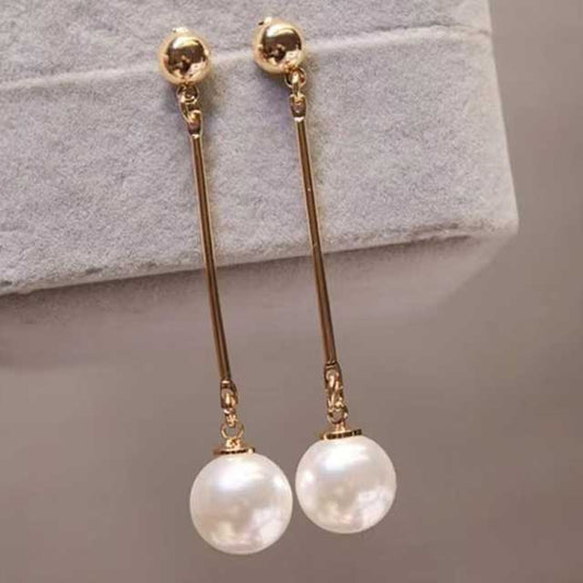 Elegant Imitation Pearl Dangle Earrings for Women – Long Crystal Tassel Drop Earrings | Wedding & Party Jewelry