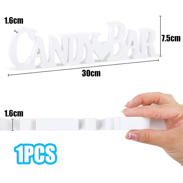 Elegant White Candy Bar Table Runner – Rustic Wood Decoration for Weddings, Anniversaries, Baptisms, Birthdays &amp; Home Decor