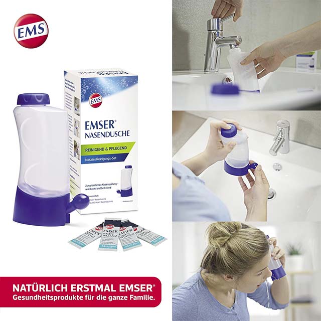 Emser Nasal Shower – Nasal Rinse Salt for Cold &amp; Allergy Relief | 4 x 2.5g Sachets for Optimal Nasal Care and Hygiene