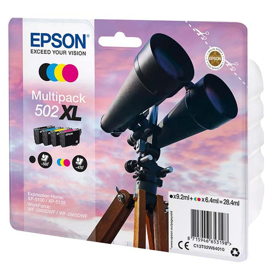 Epson 502XL Ink Multipack – 4-Colour High Yield Replacement Cartridge Set for Superior Print Quality