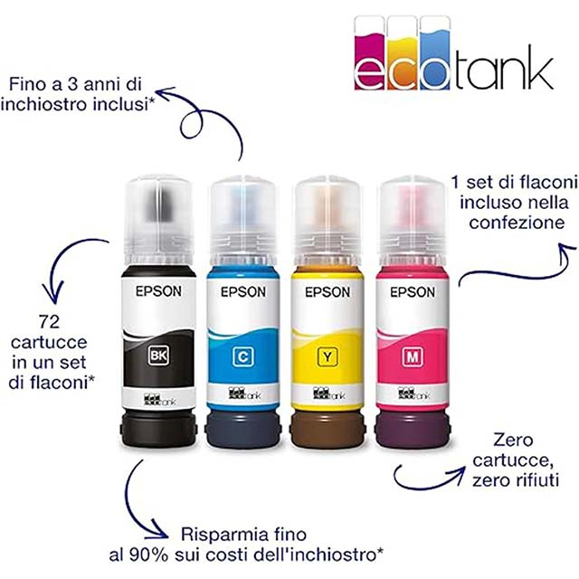 Epson EcoTank 104 Series 65 ml Ink Bottle – Black Dye &amp; Pigment Ink, Single Pack for EcoTank Printers