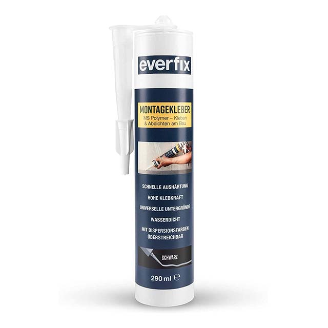 Everfix 290ml Ultra-Strong Assembly Glue – Heavy-Duty Interior &amp; Exterior Construction Adhesive for Metal, Wood, Tiles, Sealing &amp; Bonding