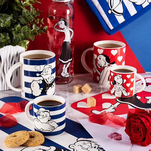 Excelsa Popeye Blue Porcelain Coffee Mug – Vintage Collector’s Edition for Coffee Lovers