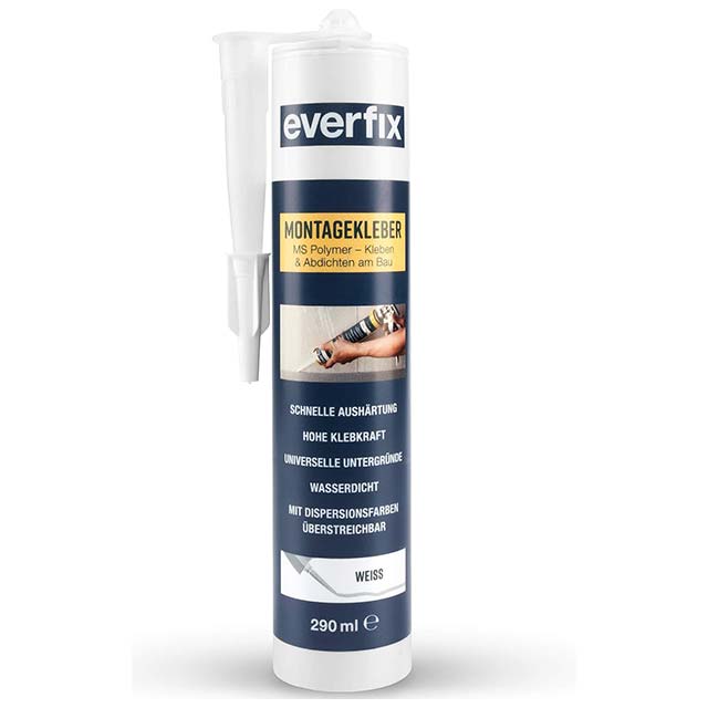 Extra Strong 290ml White Mounting Adhesive – Indoor &amp; Outdoor Construction Adhesive for Bonding Metal, Wood, Tiles &amp; More