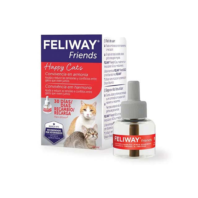 FELIWAY Friends Cat Diffuser Refill 48ml – Multi-Cat Calming Pheromone Solution for Stress Relief