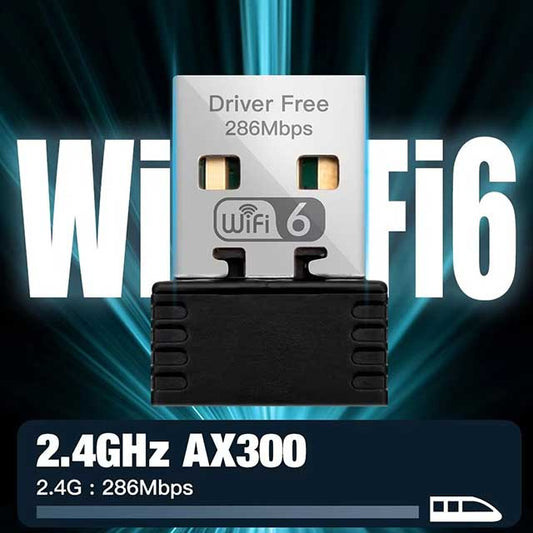 FENVI WiFi 6 USB Adapter AX286 – Mini Wireless Network Dongle 2.4GHz 802.11AX for PC & Laptop | Driver-Free for Windows 10/11