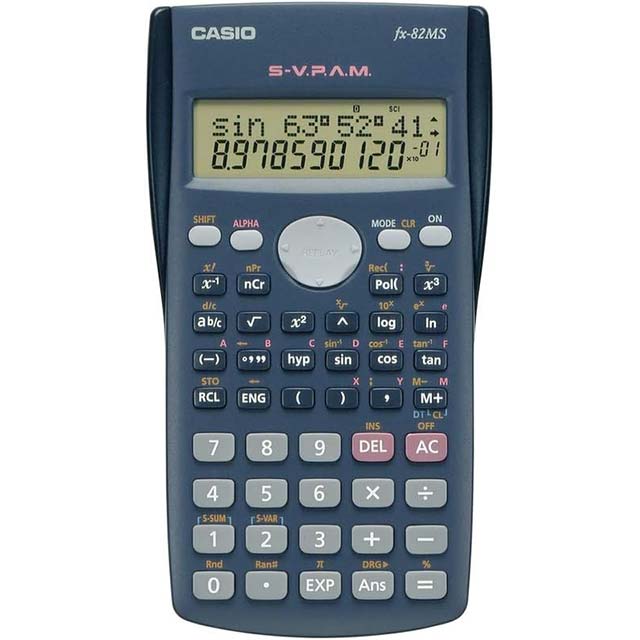 FX-82MS Scientific Calculator – 2-Line Display, 240 Functions, Non-Programmable Precision Tool for Students &amp; Professionals