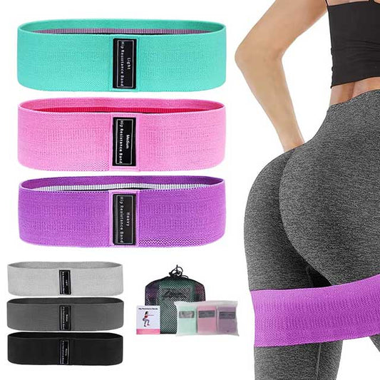 Fabric Resistance Bands for Glutes & Thighs – Non-Slip Hip Booty Loops for Squats, Yoga, Workout & Home Fitness Training