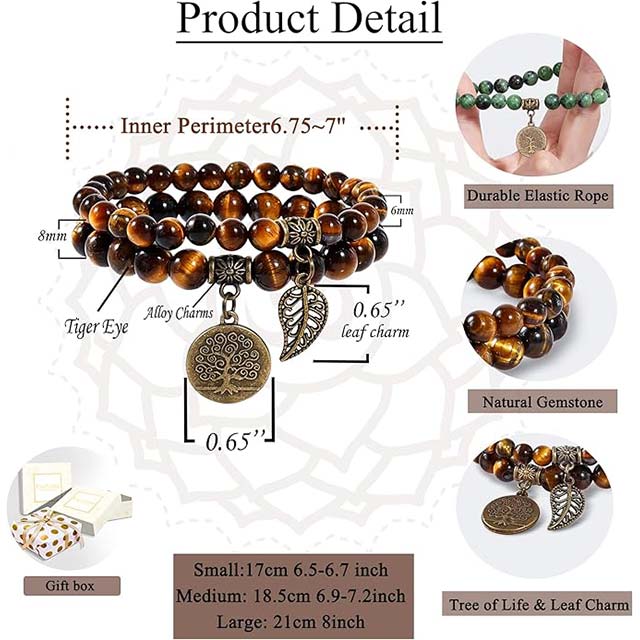 Farfume Real Stones Chakra Bracelet for Women – Authentic Gemstone Healing Jewelry