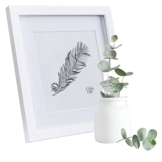 Fashionable UV Printed Square Wooden Photo Frame – Elegant Die Cut Shadow Box Display in Solid Color Style