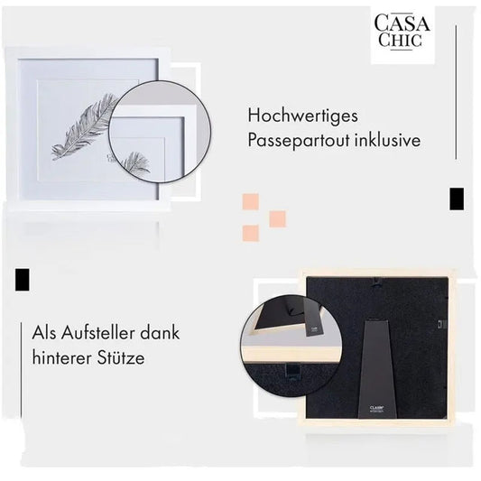 Fashionable UV Printed Square Wooden Photo Frame – Elegant Die Cut Shadow Box Display in Solid Color Style