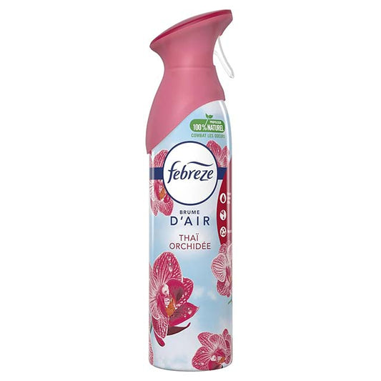 Febreze Thai Orchid Air Freshener Aerosol – 6 Pack (300ml Each) – 2X Longer Lasting Odor Eliminator with a Pleasant, Light Fresh Scent