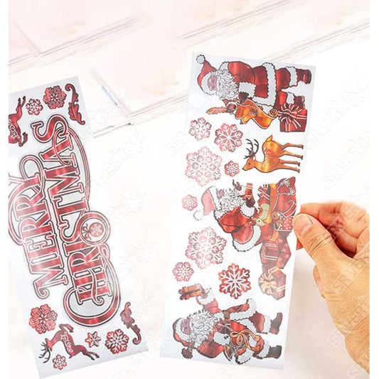 Festive Christmas Red Holographic Window & Wall Stickers