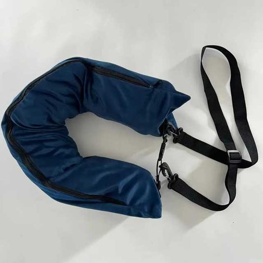 Fillable Travel Neck Pillow – Stuff with Clothes, Lycra Pillowcase with Waterproof Portable Bag
