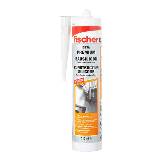 Fischer Premium Construction Silicone 310 ml | High-Performance, Weatherproof Sealant for Home &amp; Industrial Use