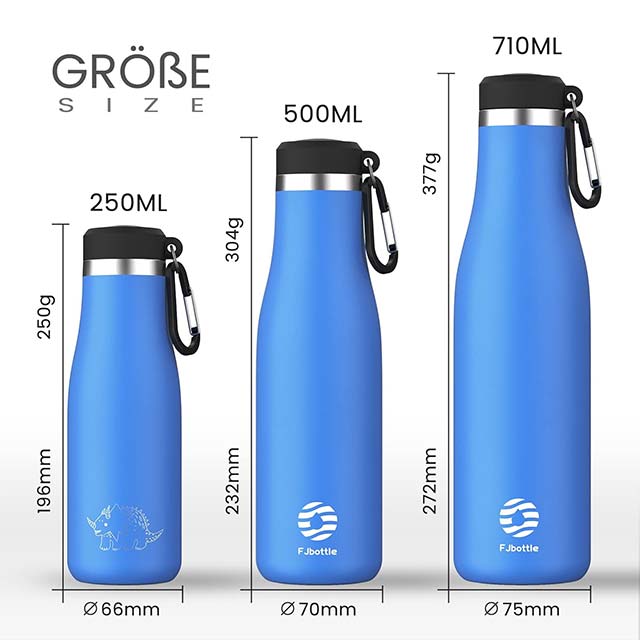 Fjbottle 350ML Stainless Steel Thermal Water Bottle – Leak-Proof & Insulated for Kids, School, Sports & Trave