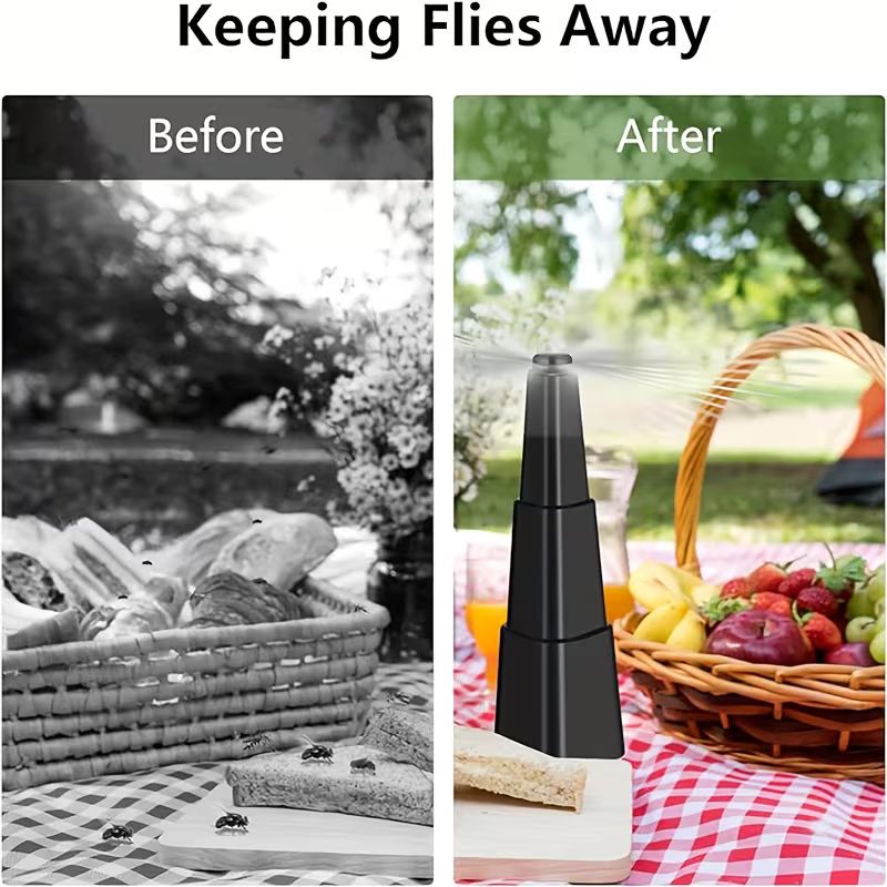 Fly Fans for Tables – Battery Powered Fly Fan for Outdoor & Indoor Tables, Portable Tabletop Fly Repellent to Keep Flies Away at Home, Patio, BBQ & Picnic