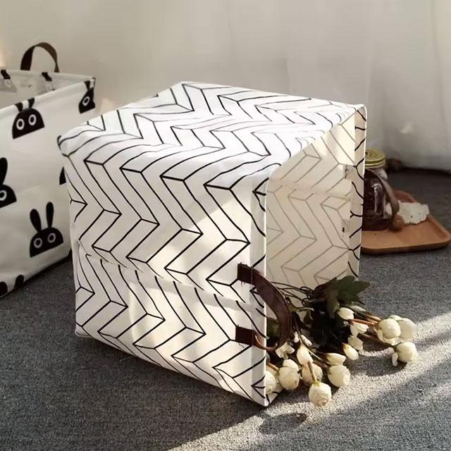 Foldable Cotton & Linen Laundry Basket | Dirty Clothes Storage | Household Organizer for Sundries & Laundry