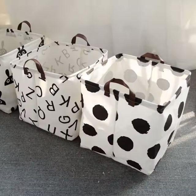 Panier à linge pliable en coton et lin | Rangement pour le linge sale | Organisateur ménager pour divers articles et le linge 