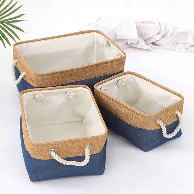 Foldable Cotton & Linen Storage Basket – Woven Organizer for Miscellaneous Items & Home Storage
