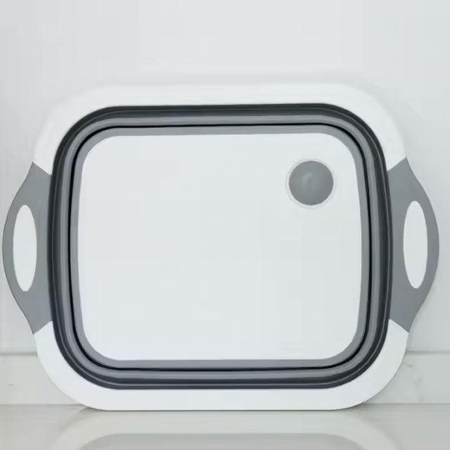 Foldable Silicone Cutting Board & Wash Basin with Colander – Portable Multi-Function Dishwashing Tub for BBQ, Picnics & Camping | Hot Sale Kitchen Essential