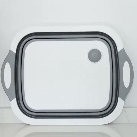 Foldable Silicone Cutting Board & Wash Basin with Colander – Portable Multi-Function Dishwashing Tub for BBQ, Picnics & Camping | Hot Sale Kitchen Essential