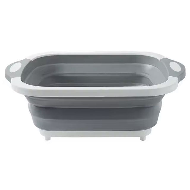 Foldable Silicone Cutting Board & Wash Basin with Colander – Portable Multi-Function Dishwashing Tub for BBQ, Picnics & Camping | Hot Sale Kitchen Essential