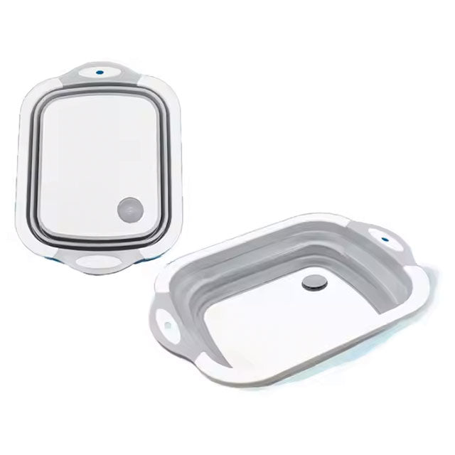 Foldable Silicone Cutting Board & Wash Basin with Colander – Portable Multi-Function Dishwashing Tub for BBQ, Picnics & Camping | Hot Sale Kitchen Essential