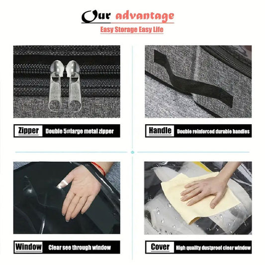 Foldable Under Bed Shoe Storage Organizer – 12-Compartment Dustproof Non-Woven Fabric Space-Saving Shoe Holder