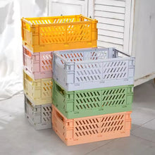 Foldable Storage Box with Handles – Mini Collapsible Crate for Toys, Cosmetics, and Desk Organization – Colorful Pastel Utility Basket