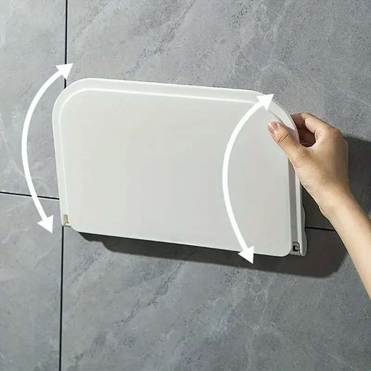 Foldable Wall-Mounted Storage Shelf – Drill-Free Floating Organizer for Bathroom, Kitchen & Bedside – Space-Saving Phone & Wi-Fi Router Stand – Punch-Free Multi-Purpose Foldaway Rack (White)