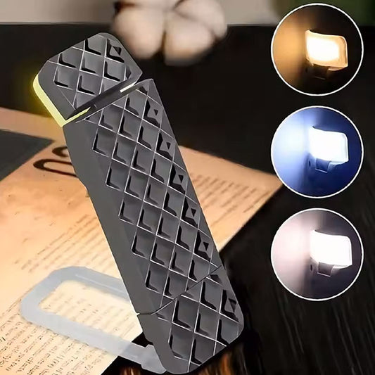 Folding Book Reading Light – Clip-on, Retractable & Rotating USB Rechargeable LED Lamp for Reading & Study