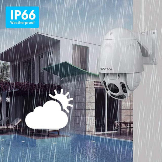Foscam FI9928P Outdoor PTZ WiFi Security Camera – 1080P HD Wireless IP Cam with 4x Optical Zoom, Pan Tilt, Night Vision (Up to 196ft), IP66 Weatherproof, WDR &amp; Motion Alerts – White