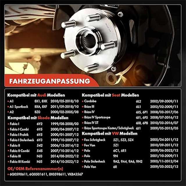 Frankberg 1 x Rear Hub Wheel Bearing