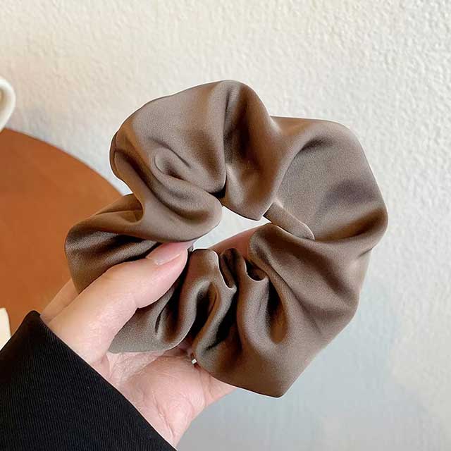 French Satin Silk Hair Scrunchies for Women – Textured Elastic Hair Bands & Fashion Accessories | Soft Gomas Pelo Mujer
