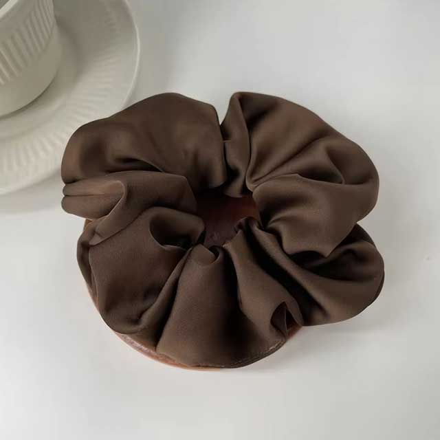 French Satin Silk Hair Scrunchies for Women – Textured Elastic Hair Bands & Fashion Accessories | Soft Gomas Pelo Mujer