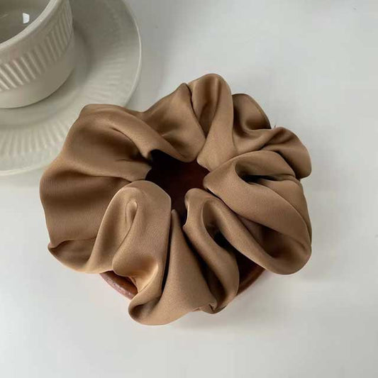 French Satin Silk Hair Scrunchies for Women – Textured Elastic Hair Bands & Fashion Accessories | Soft Gomas Pelo Mujer