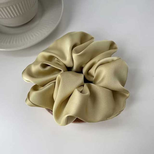 French Satin Silk Hair Scrunchies for Women – Textured Elastic Hair Bands & Fashion Accessories | Soft Gomas Pelo Mujer