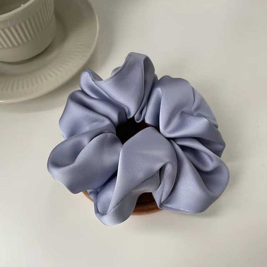 French Satin Silk Hair Scrunchies for Women – Textured Elastic Hair Bands & Fashion Accessories | Soft Gomas Pelo Mujer