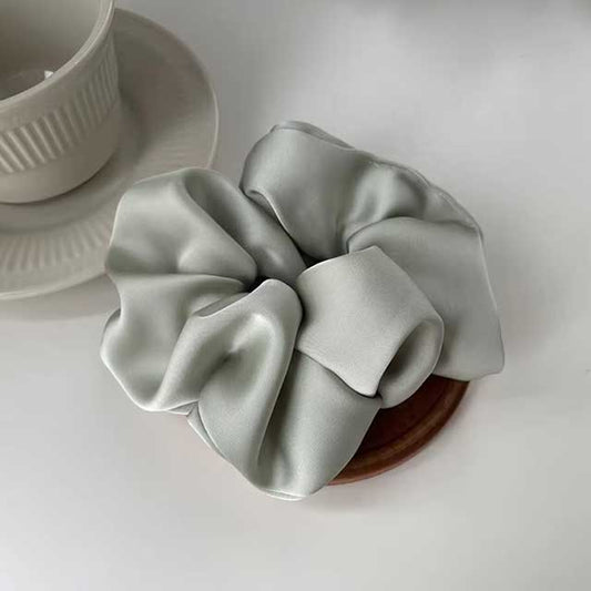French Satin Silk Hair Scrunchies for Women – Textured Elastic Hair Bands & Fashion Accessories | Soft Gomas Pelo Mujer
