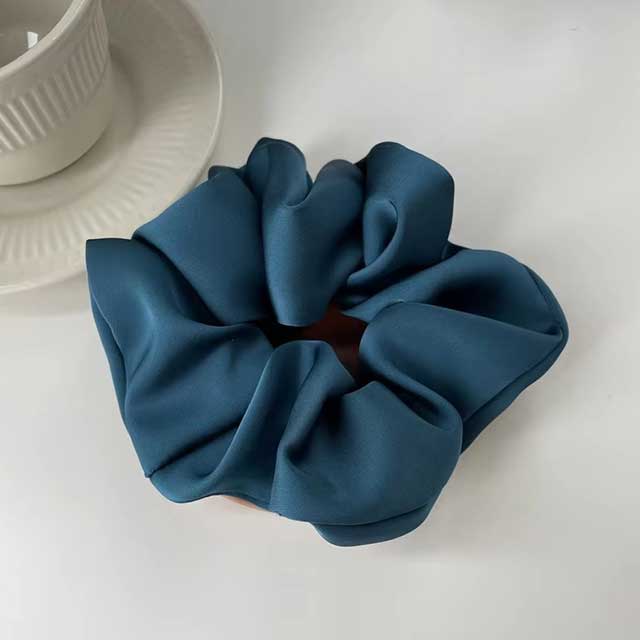 French Satin Silk Hair Scrunchies for Women – Textured Elastic Hair Bands & Fashion Accessories | Soft Gomas Pelo Mujer
