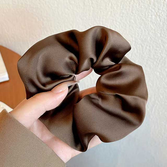 French Satin Silk Hair Scrunchies for Women – Textured Elastic Hair Bands & Fashion Accessories | Soft Gomas Pelo Mujer