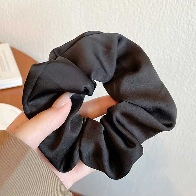 French Satin Silk Hair Scrunchies for Women – Textured Elastic Hair Bands & Fashion Accessories | Soft Gomas Pelo Mujer