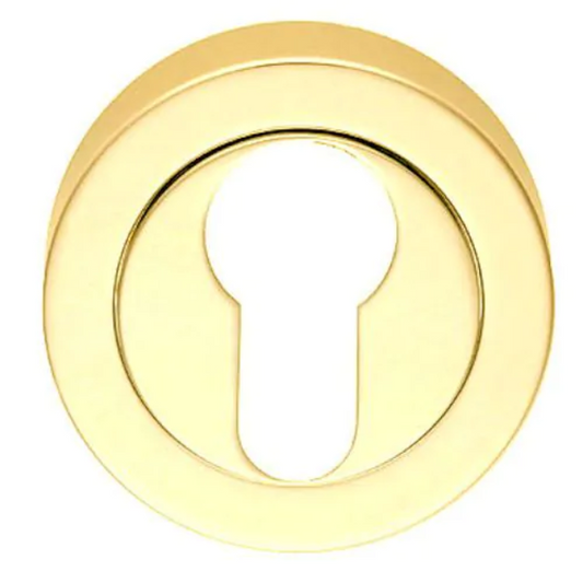 From The Anvil Round Euro Escutcheon – Satin Brass Keyhole Cover Plate