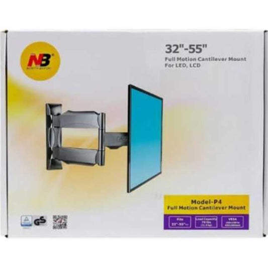 Full Motion TV Wall Mount Bracket for 32–55 Inch TVs – Articulating Swivel, Tilt, Level & Extension | Heavy-Duty Wall Mount Holds up to 110 lbs, Max VESA 400x400mm