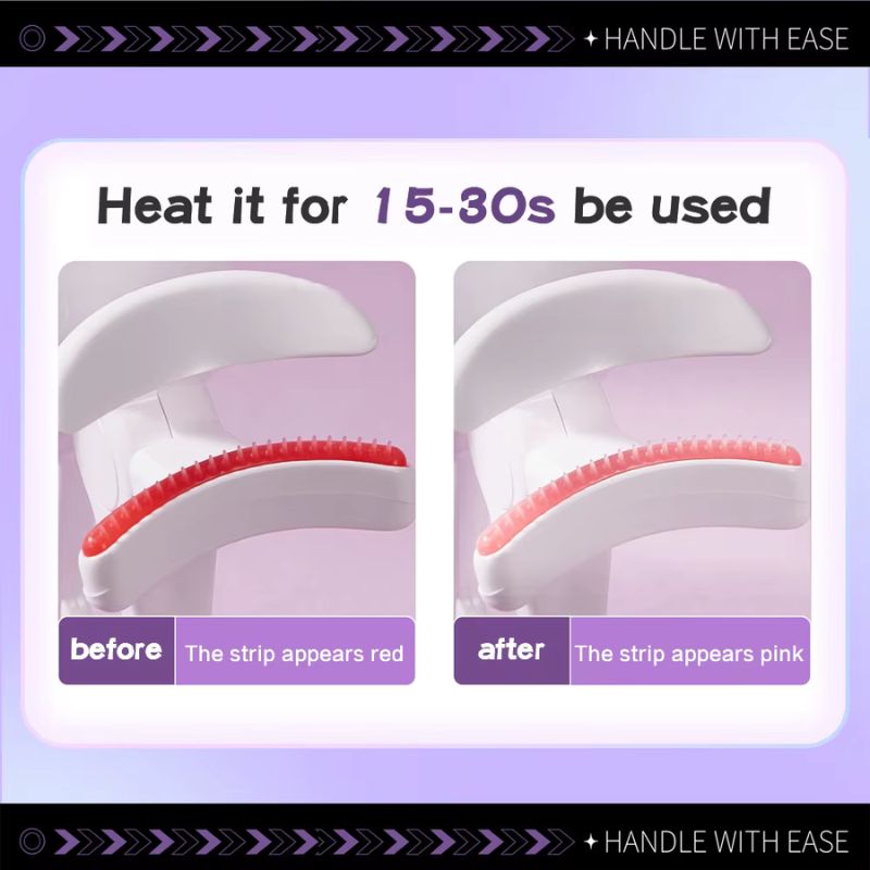 Recourbe-cils chauffant sans cadre GECOMO – Contrôle intelligent de la température – Rechargeable par USB et outil électrique longue durée pour rehaussement des cils (blanc)