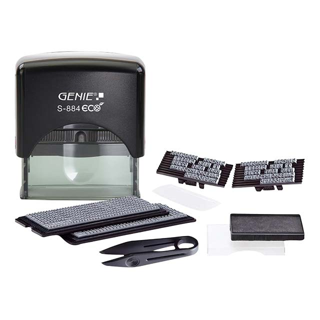 GENIE S-884 Eco Stamp Set - Self-Inking Stamp - 11378