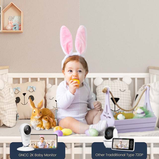 GNCC GC1Pro 3MP Indoor/Outdoor WiFi Security Camera – HD Night Vision, Two-Way Audio &amp; Sound Detection for Kids, Pets &amp; Seniors