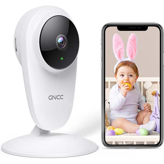 GNCC GC1Pro 3MP Indoor/Outdoor WiFi Security Camera – HD Night Vision, Two-Way Audio &amp; Sound Detection for Kids, Pets &amp; Seniors