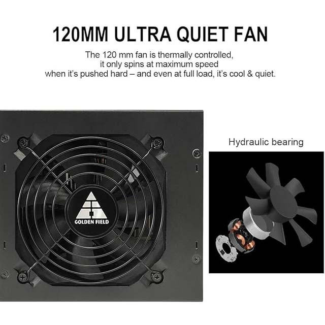 Golden Field GPG750 750W PSU - Full Modular, 80 Plus Gold Certified Power Supply